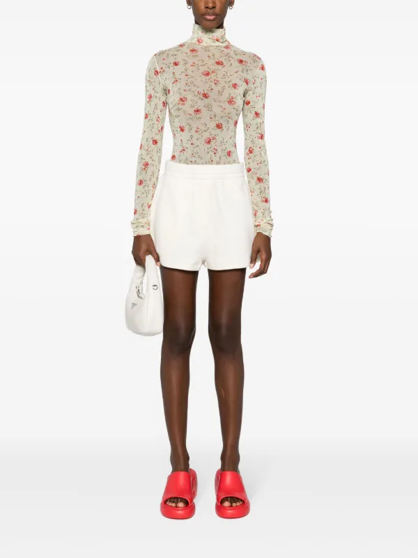 Prada triangle-logo Cotton Shorts | FARFETCH JO