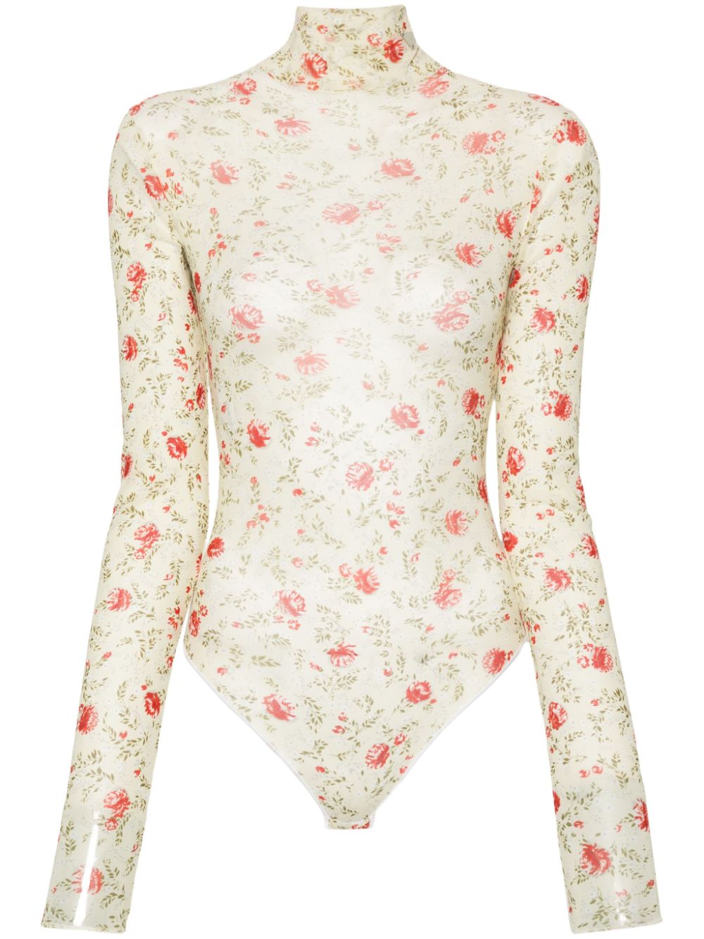 floral mesh bodysuit