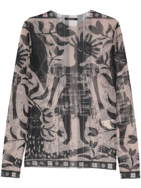 Botter mix-print mesh T-shirt