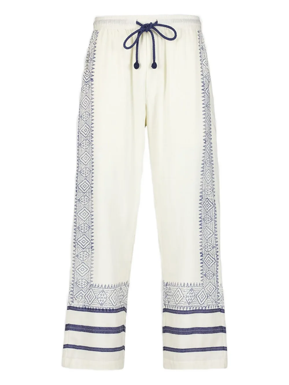 Baziszt striped drawstring straight-leg trousers | White | Image 1