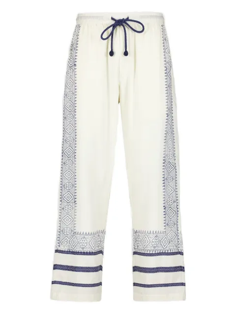 Baziszt striped drawstring straight-leg trousers