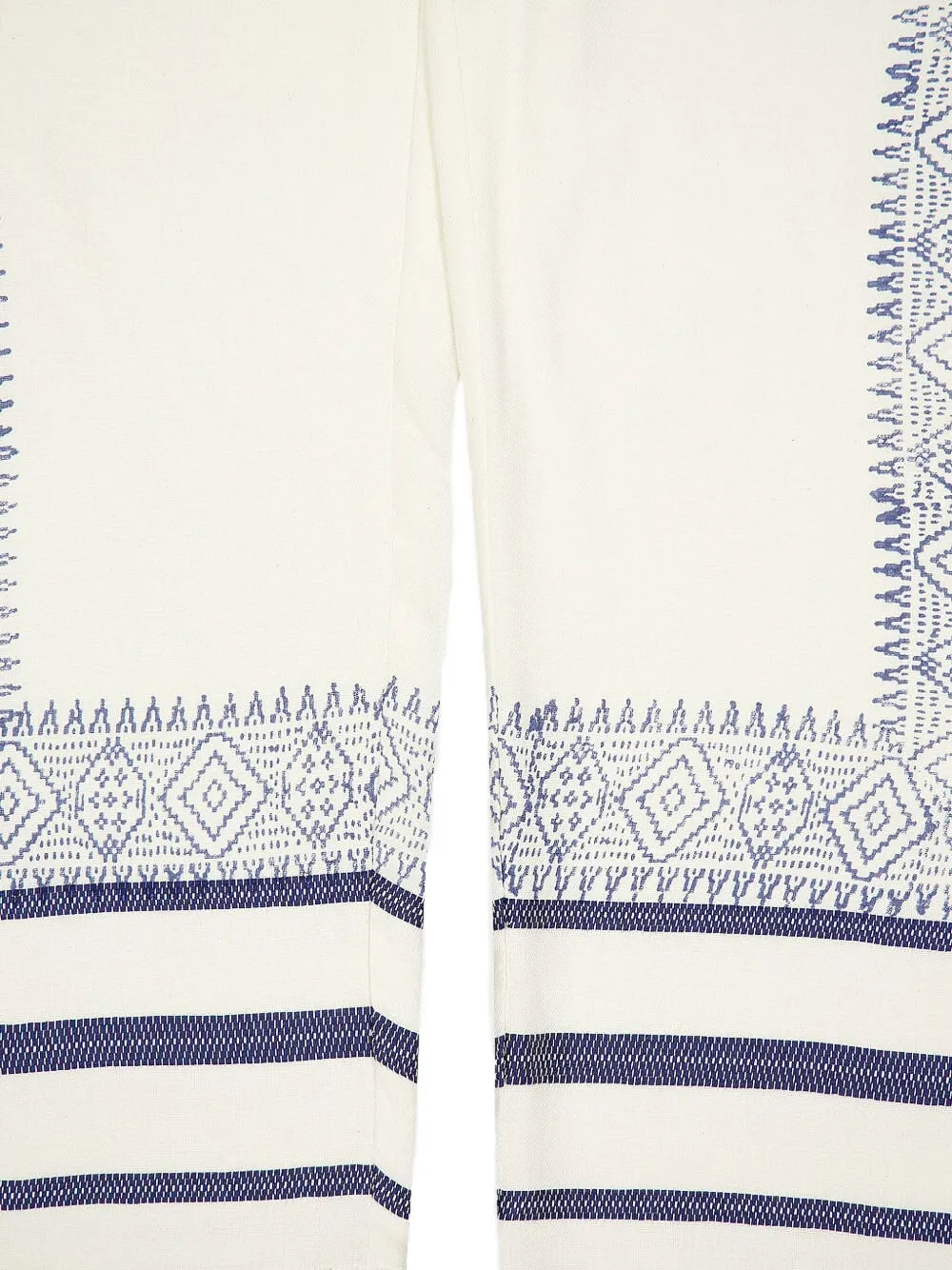 Baziszt Gestreepte straight broek met trekkoord Wit