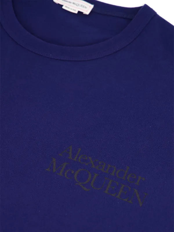 Alexander McQueen Exploded Logo T-shirt | Blue | FARFETCH CA