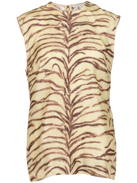 Stella McCartney tiger-print silk top Women