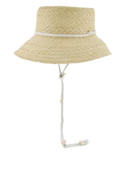 Sensi Studio textured-straw lamps shade hat