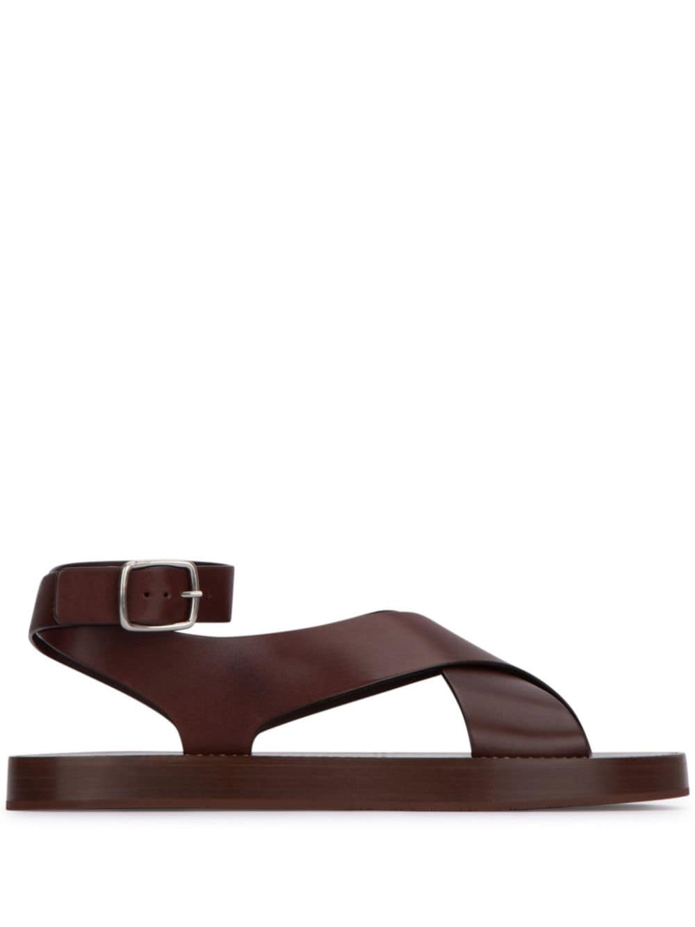 Loro Piana criss-cross leather sandals - Marrone