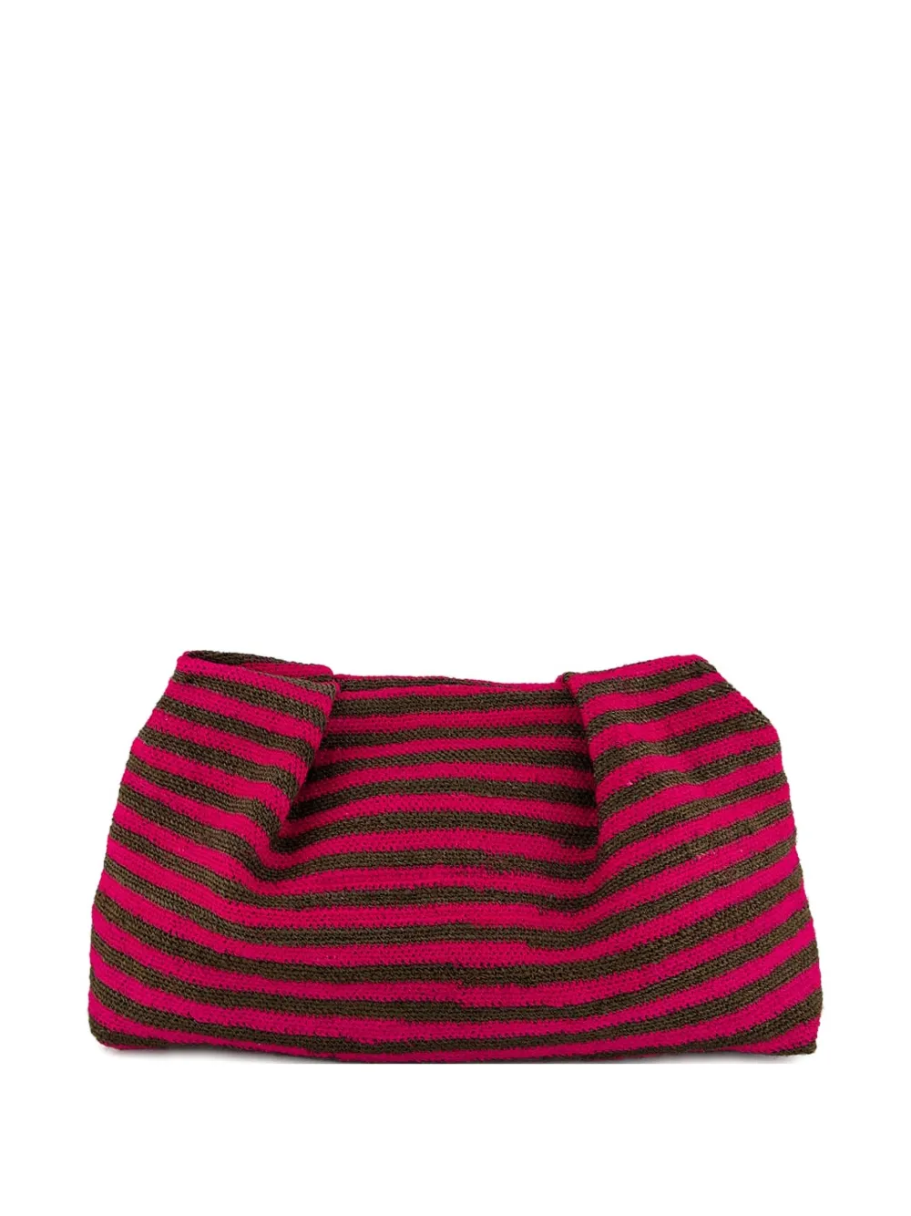Sensi Studio Sisal striped pleated clutch | Pink | Image 1