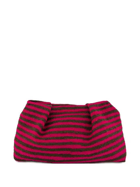 Sensi Studio Sisal striped pleated clutch