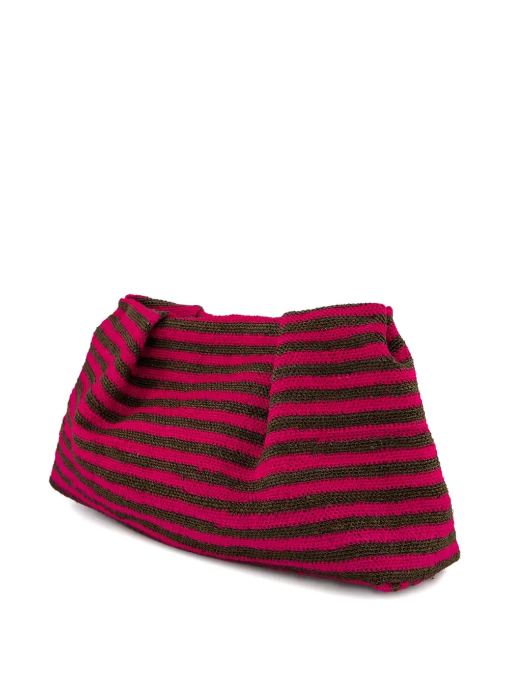 Sensi Studio Sisal gestreepte geplooide clutch Roze