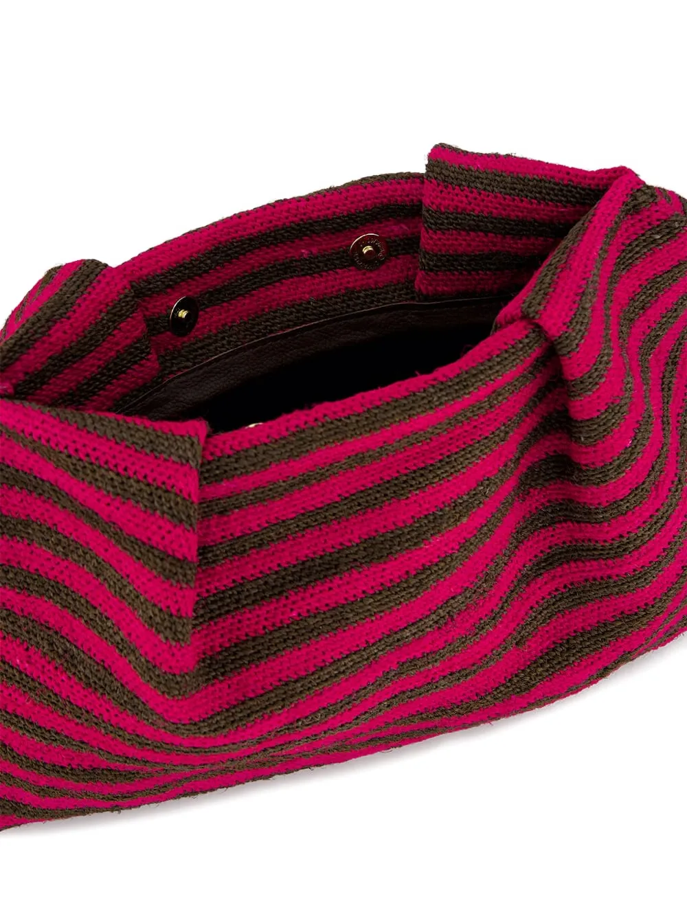 Sensi Studio Sisal gestreepte geplooide clutch Roze