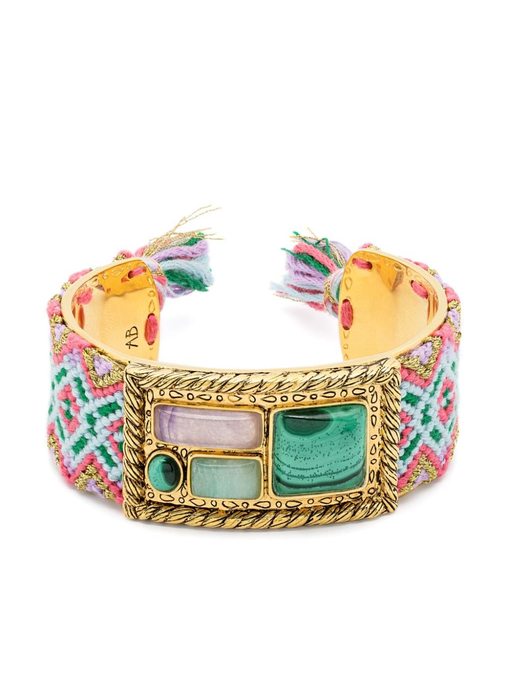 Aurelie Bidermann Malli Embroidered Bracelet In Gold