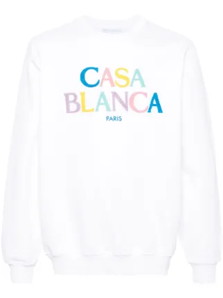 Casablanca Stacked logo-embroidered Sweatshirt | White