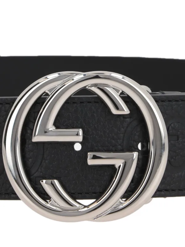 Gucci silver buckle belt hotsell