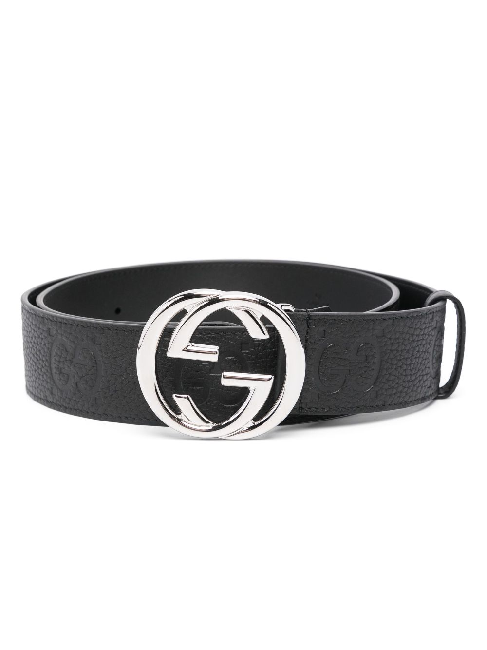 Gucci Interlocking G-buckle leather belt - Nero