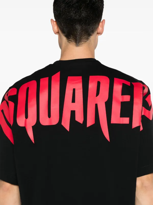 DSQUARED2 logo-print Cotton T-shirt | Black | FARFETCH