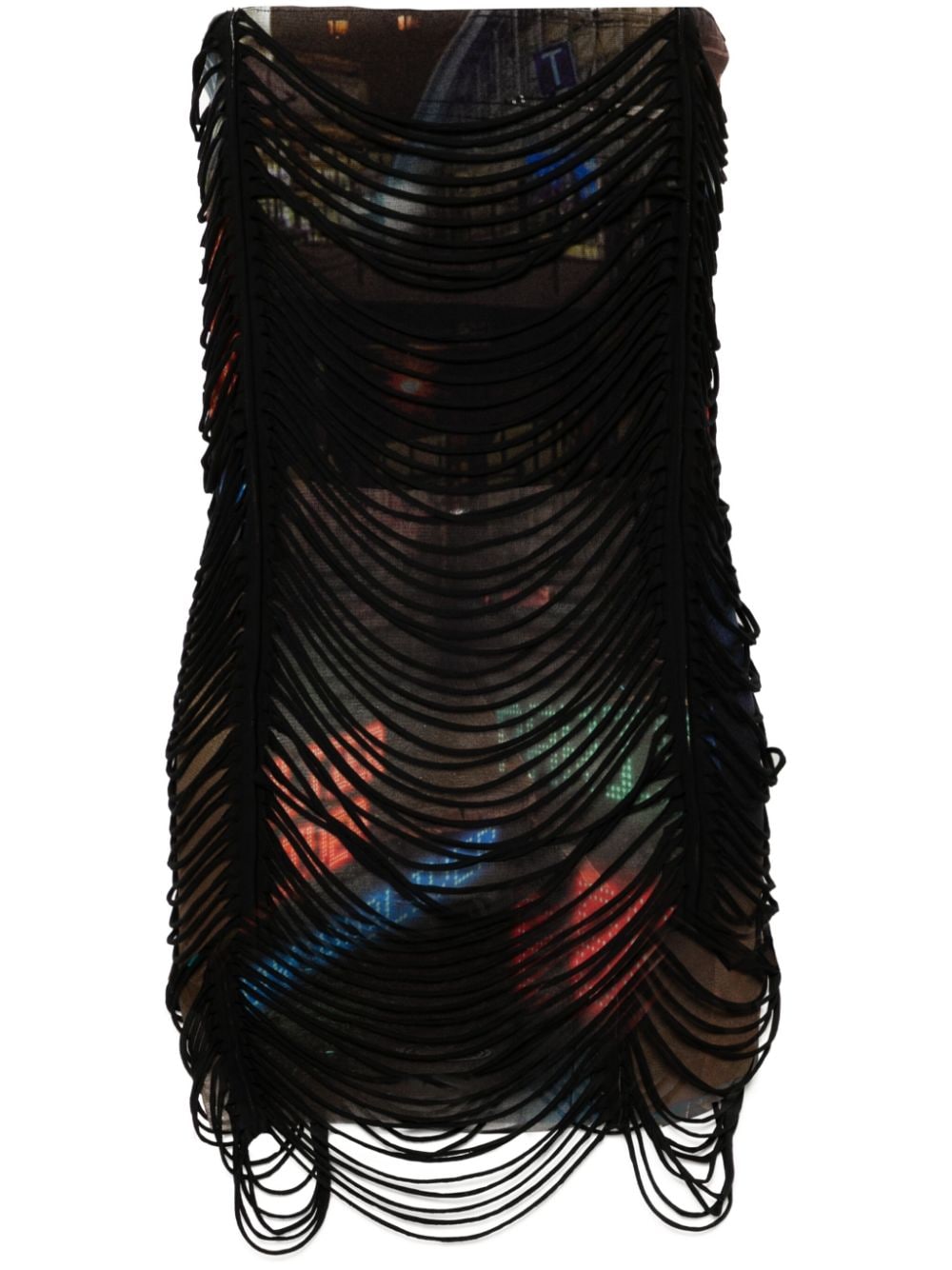 Jean Paul Gaultier x Shayne Oliver The Slashed City mini-jurk Zwart