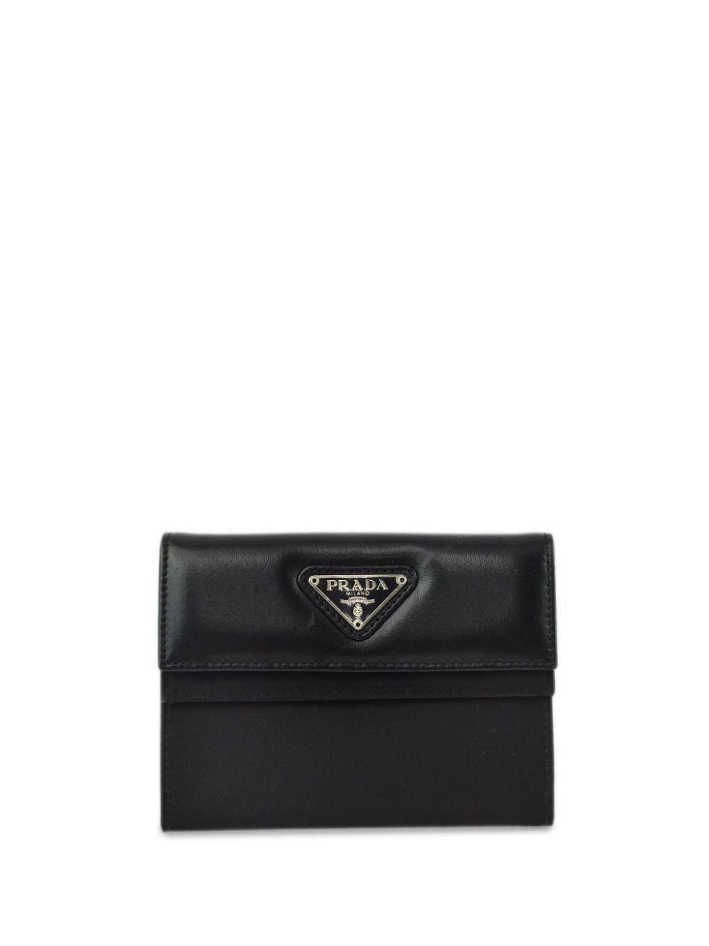 Pre-owned Prada 1990-2000s Logo-appliqué Leather Wallet In Black