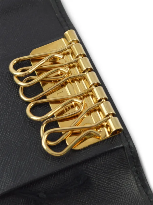 小物 CELINE Logo Macadam Key Case Vintage CELINE Macadam Key Case (6 Key Rings) - Brown – YST