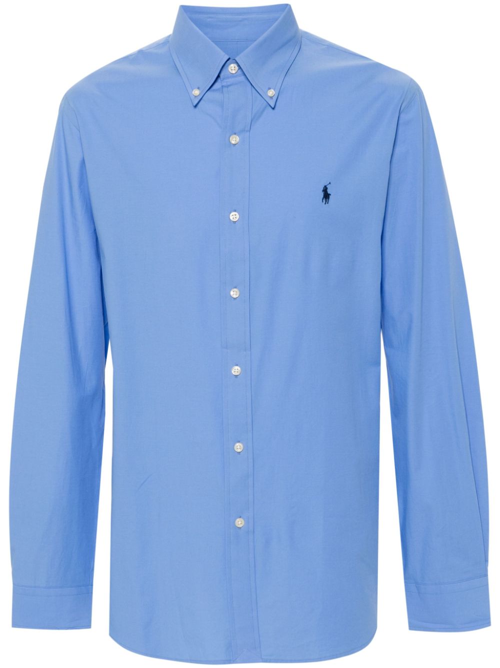 Polo Pony-embroidered poplin shirt