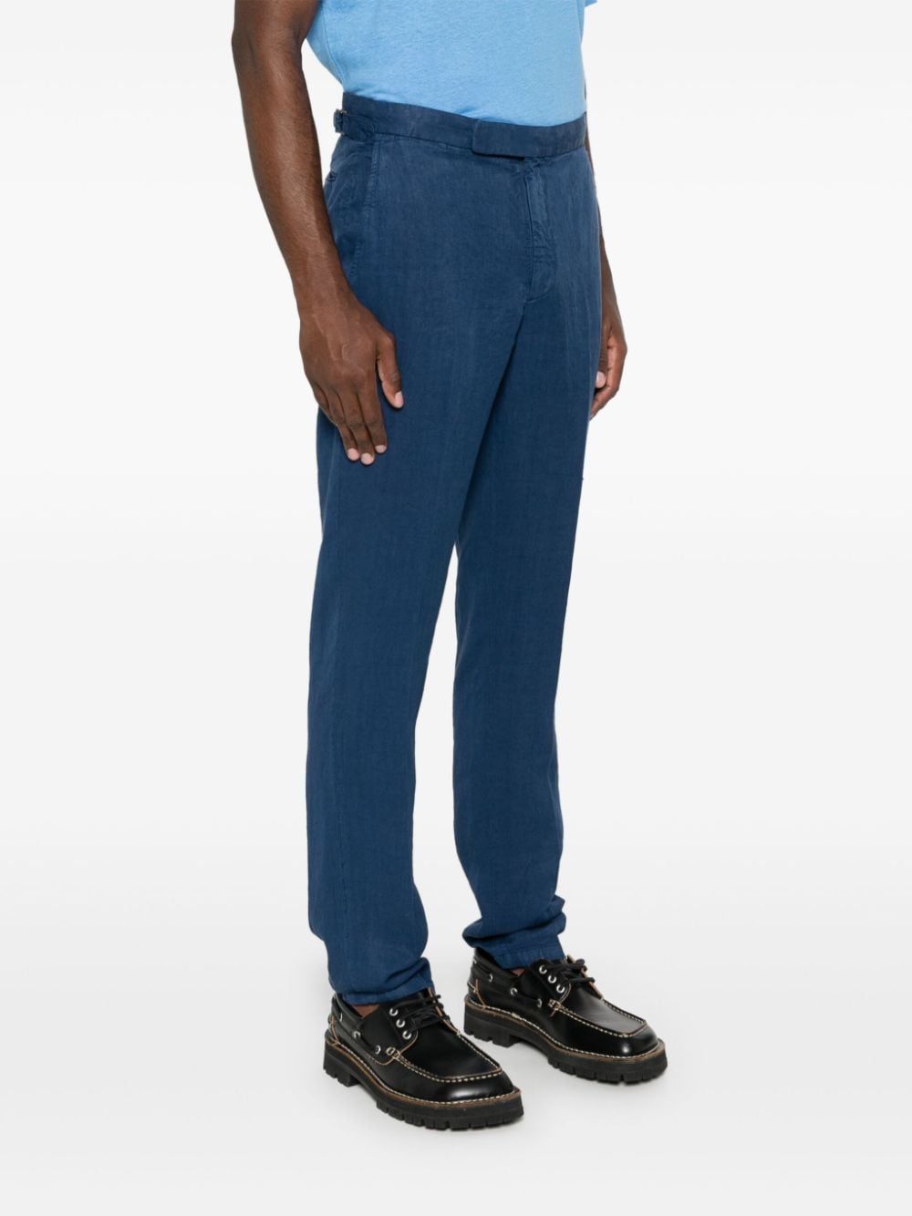 Shop Polo Ralph Lauren Chester Hemp Tapered Trousers In Blue