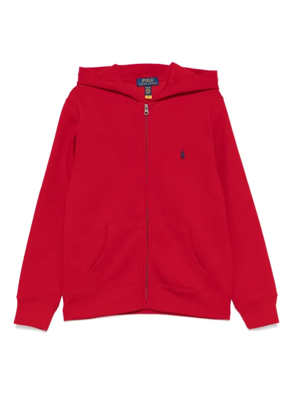 Embroidered Hoodies Red Polo Zip Up Sweater POLO RALPH LAUREN KIDS