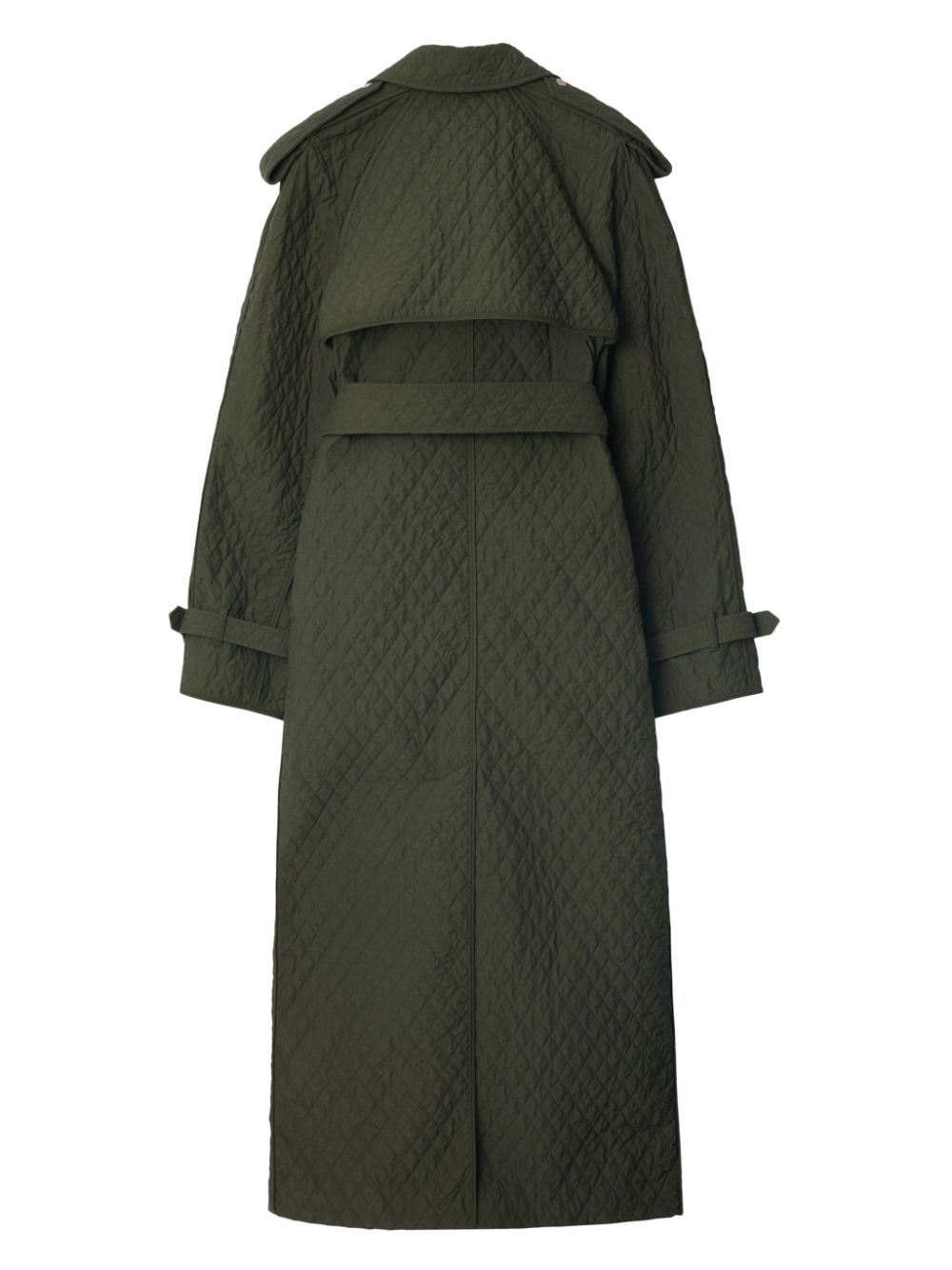 double breasted quilted trench coat