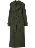 Burberry double-breasted quilted trench coat - Green