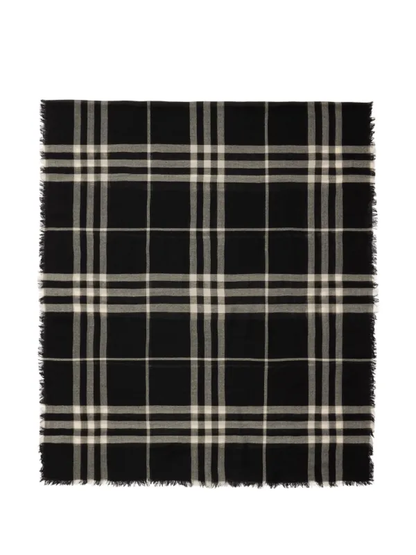 Burberry Cachecol De Lã Xadrez GG | Preto | FARFETCH BR
