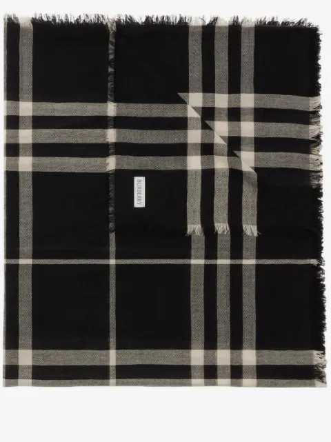Burberry check wool scarf