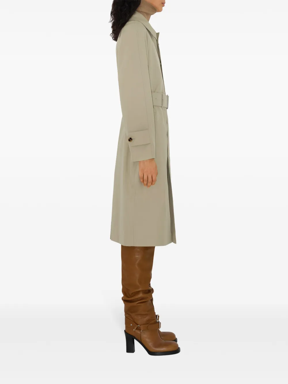 Shop Burberry Cotton Gabardine Coat In 褐色