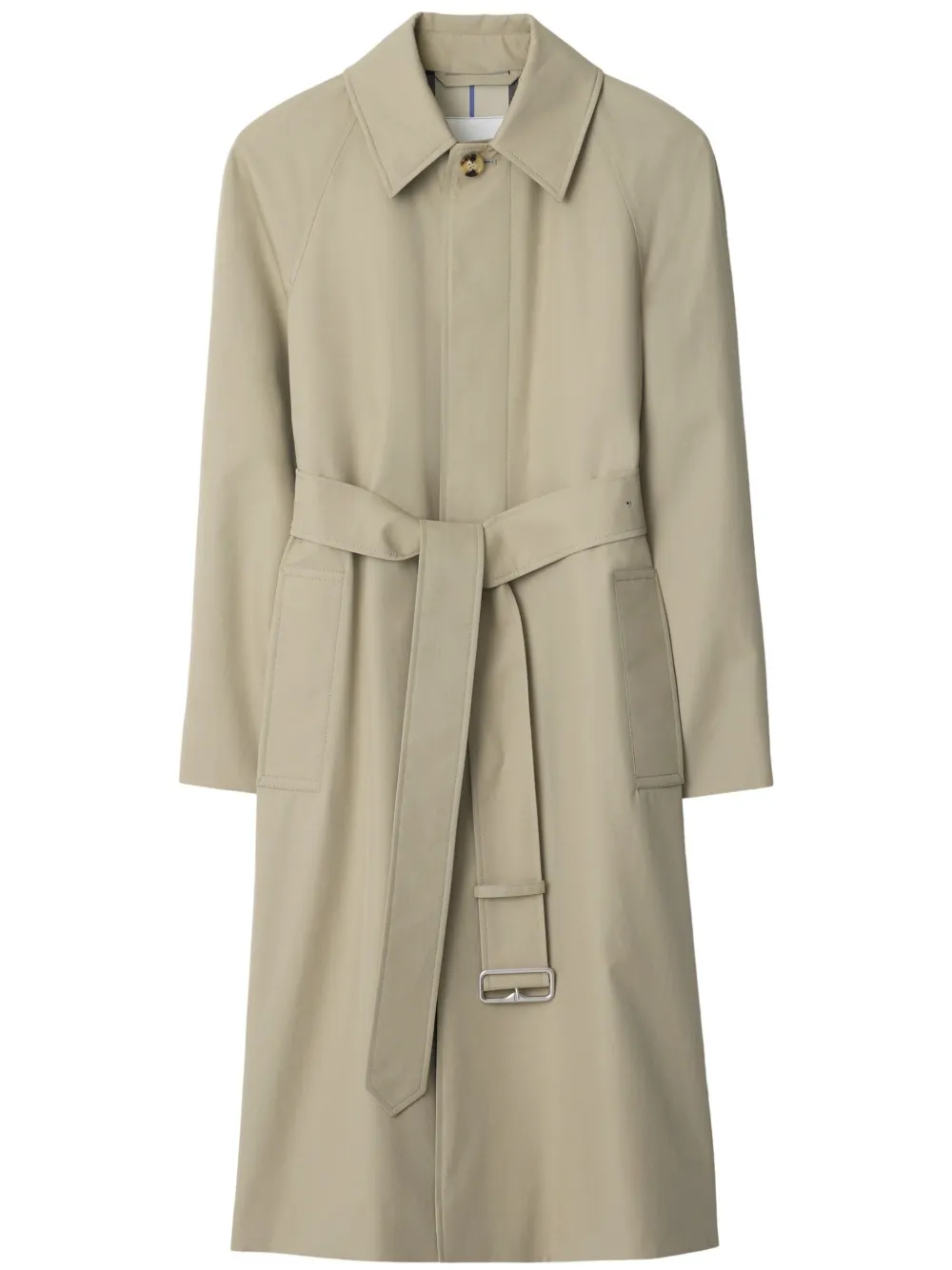 Shop Burberry Cotton Gabardine Coat In 褐色