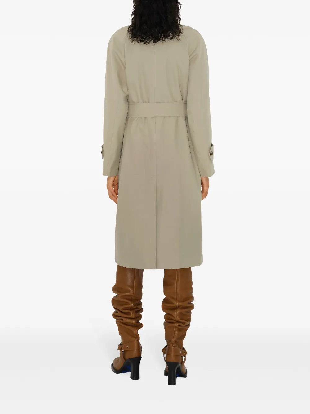 Shop Burberry Cotton Gabardine Coat In 褐色