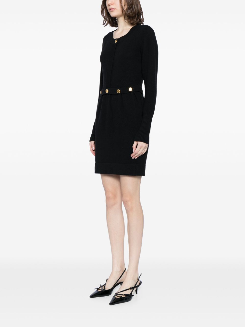 CHANEL 2000s Clover-button cashmere dress Women