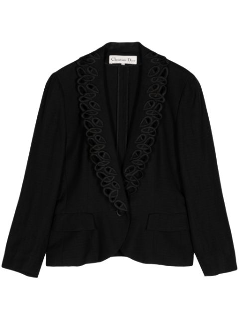 Christian Dior embroidered-trim single-breasted blazer Women