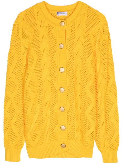 Saint Laurent Pre-Owned cable-knit cotton cardigan