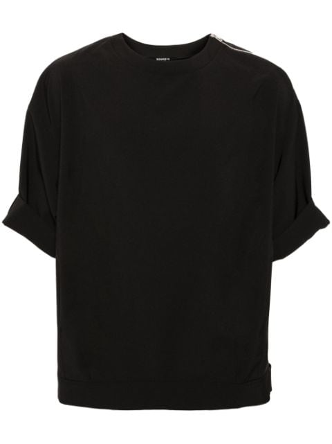 SONGZIO folded-edge shoulder-zip T-shirt
