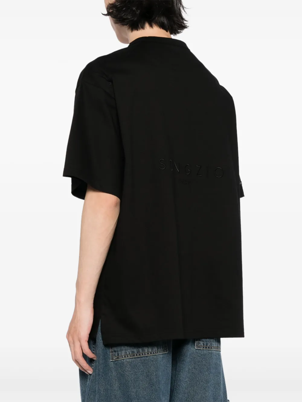 SONGZIO Katoenen T-shirt met print Zwart