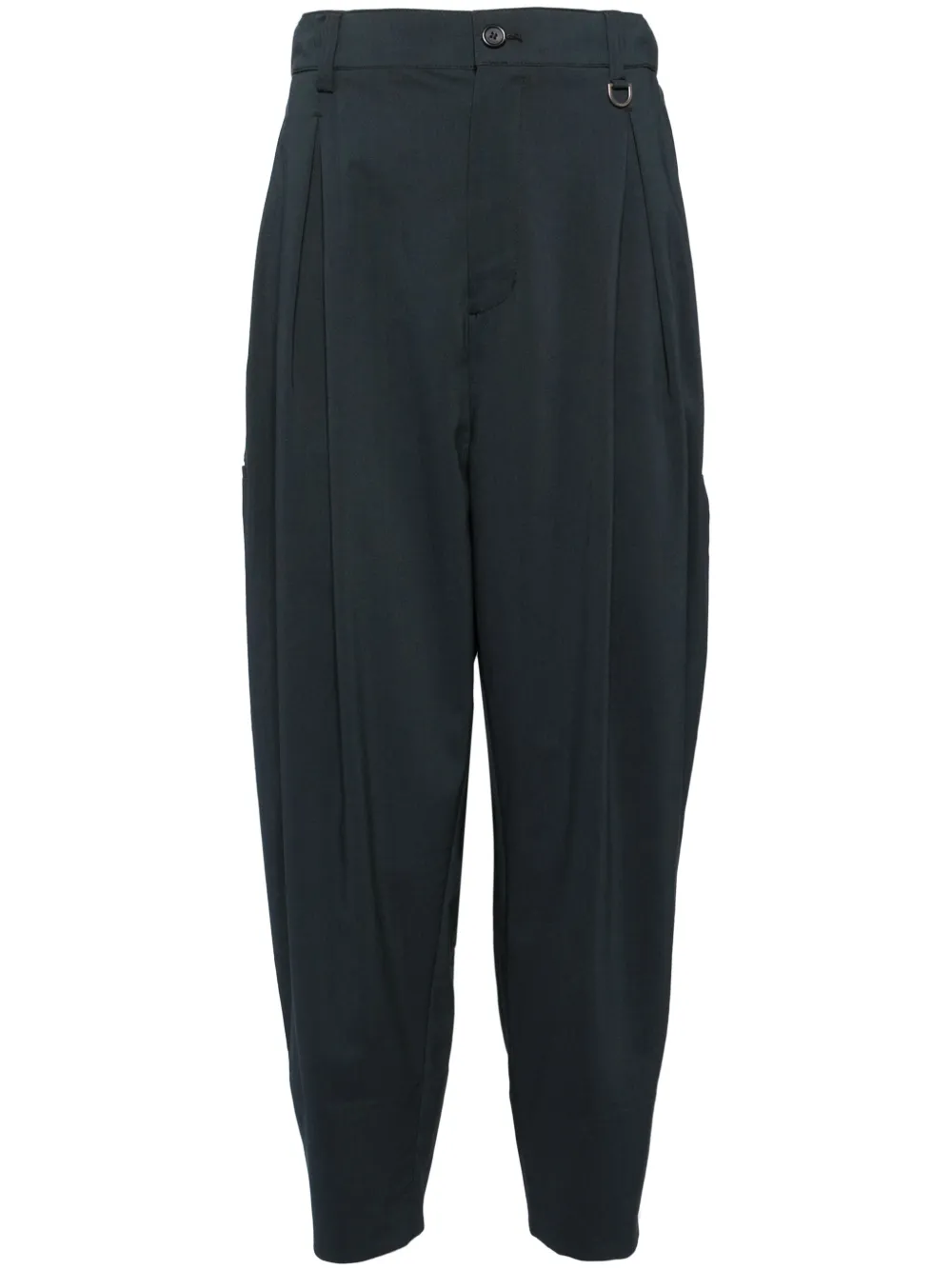 pleated tapered trousers