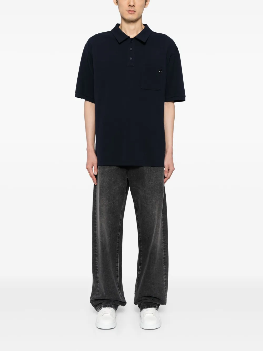 ZZERO BY SONGZIO Panther cotton polo shirt - Blauw
