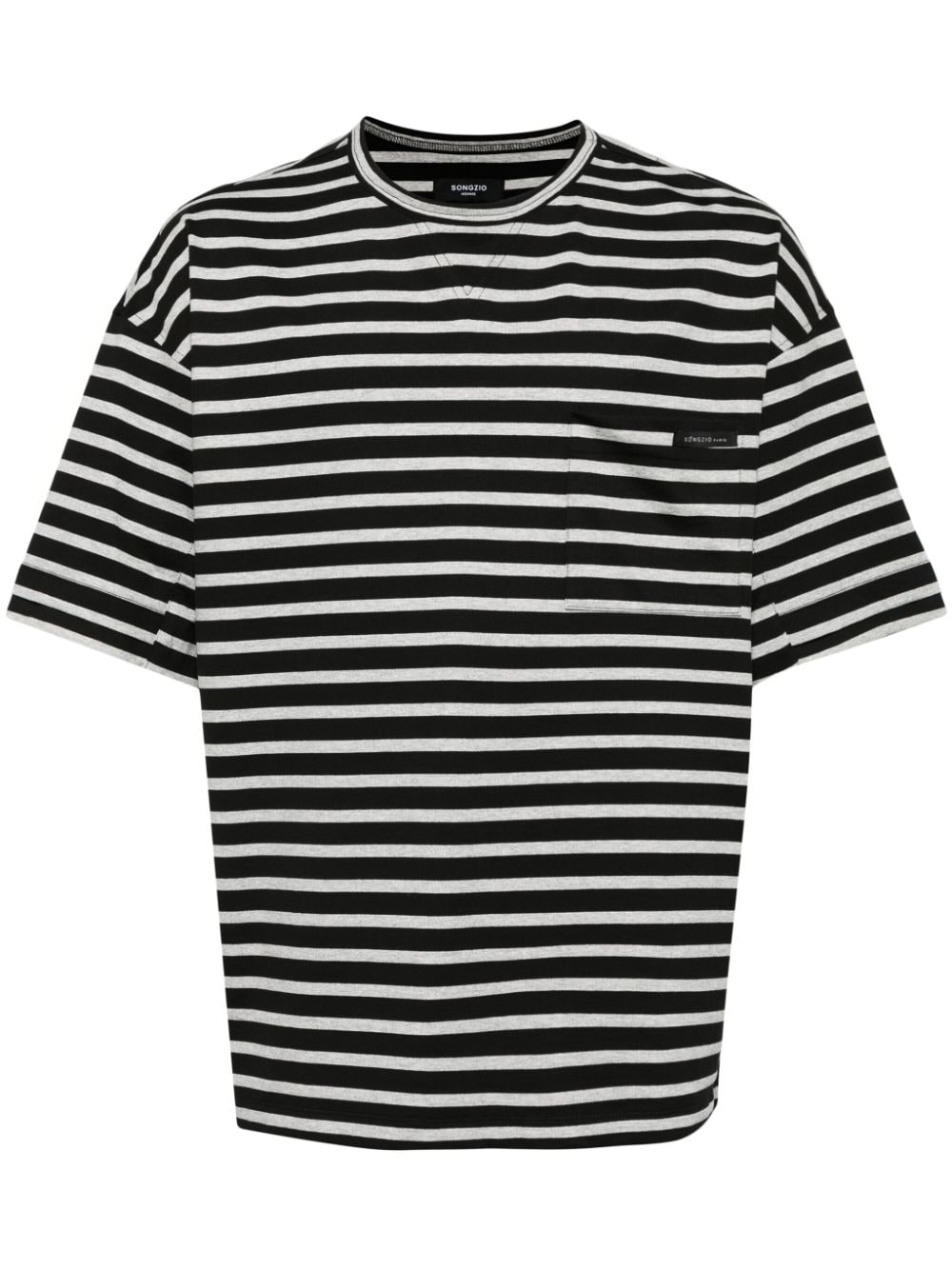 Songzio Origin Paris Striped T-shirt In Black