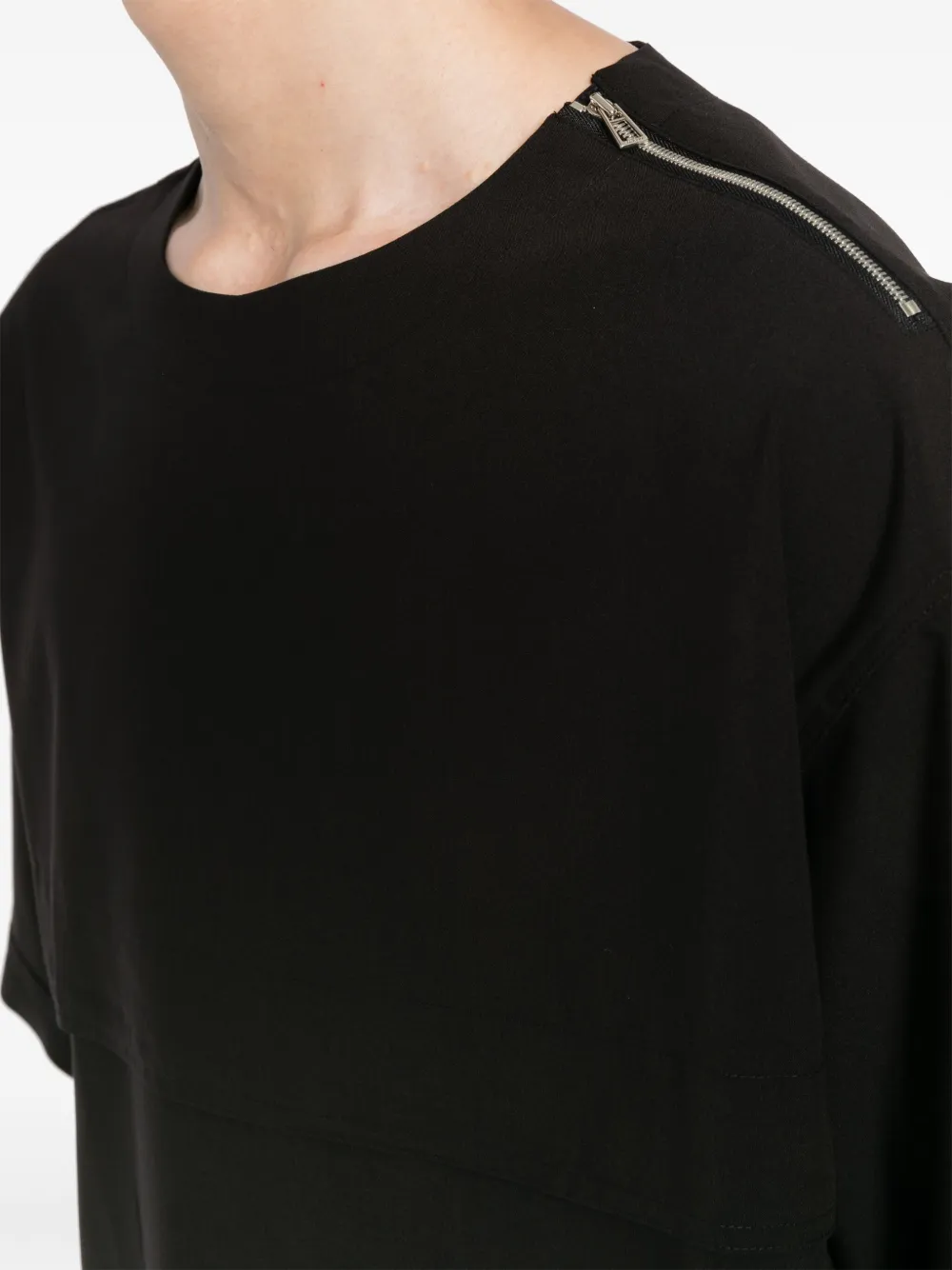 SONGZIO Gelaagd T-shirt met verlaagde schouders Zwart