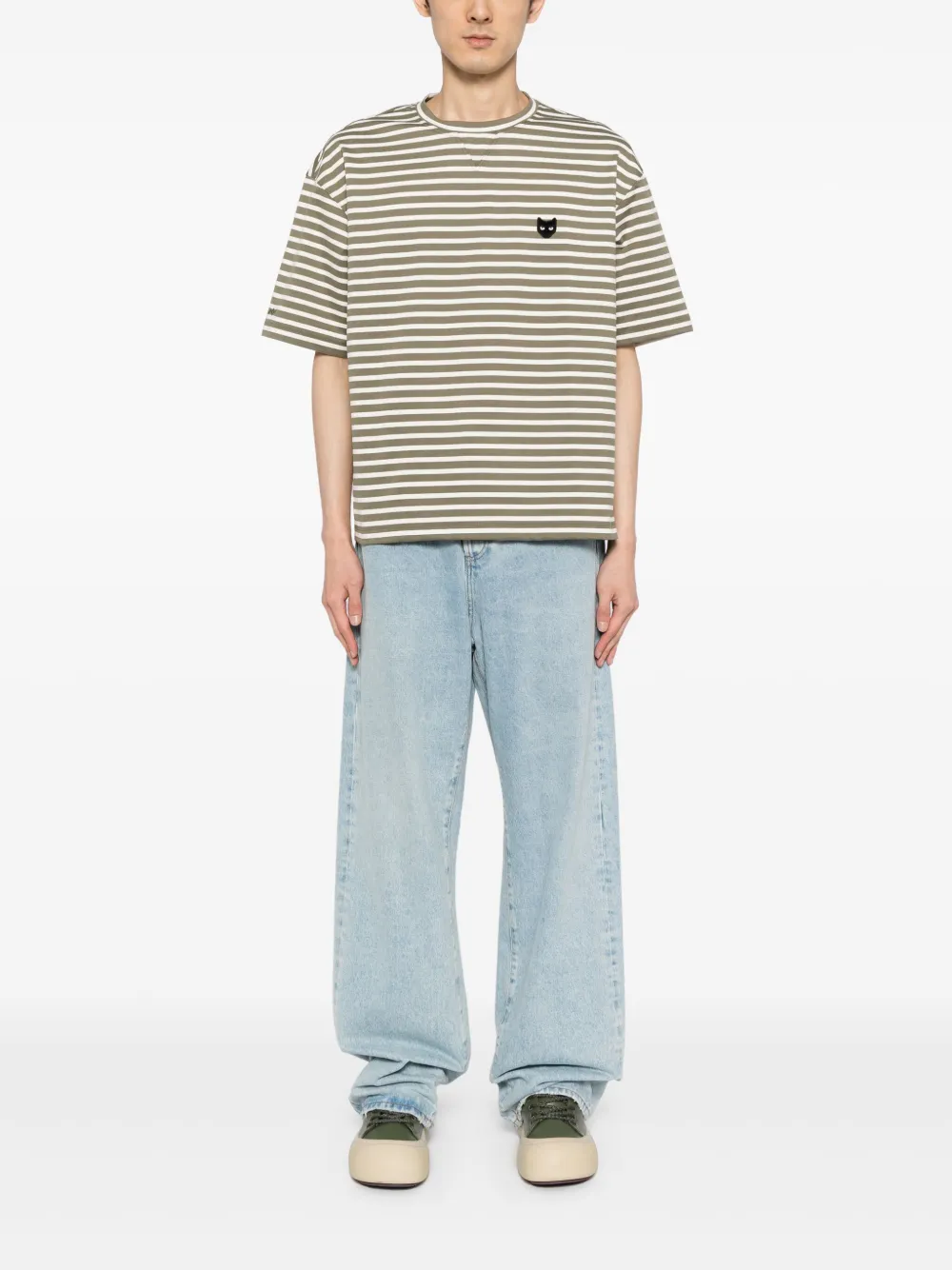 ZZERO BY SONGZIO Panther stripe-pattern T-shirt - Groen