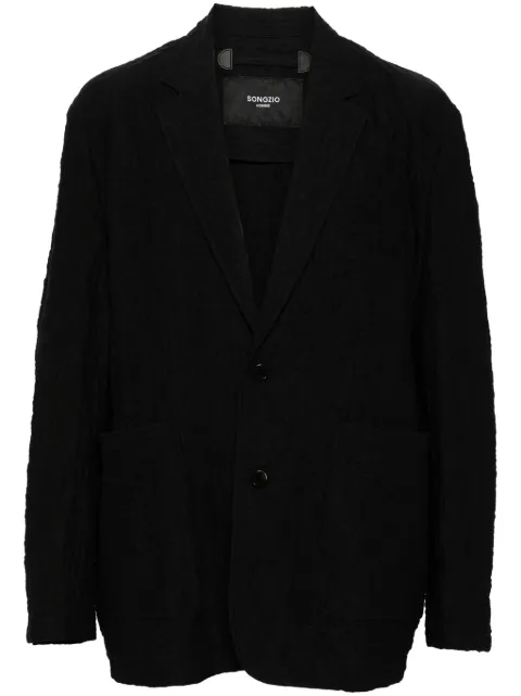 SONGZIO crease-effect V-neck jacket
