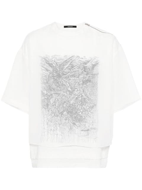 SONGZIO embroidered layered T-shirt