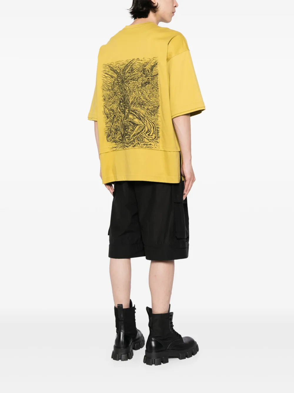 SONGZIO Katoenen T-shirt met print - Geel