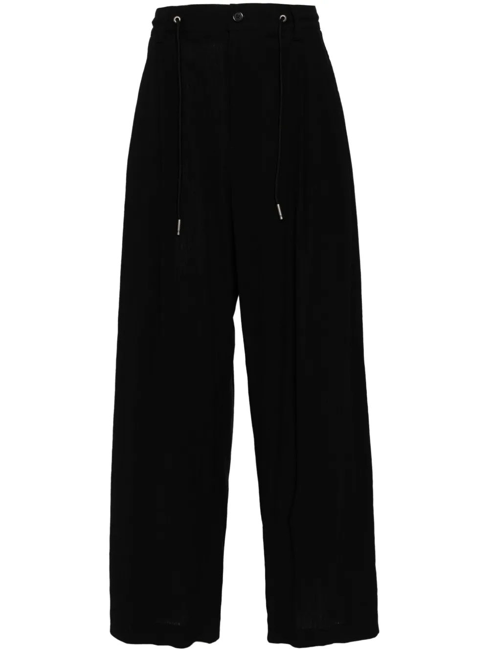 balloon-leg cotton trousers