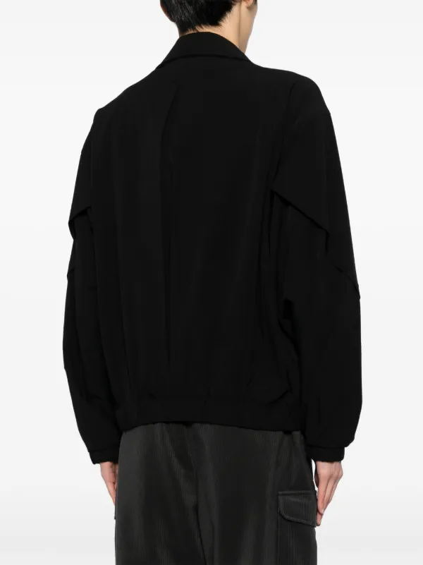 ジャケット・アウター eaphi big collar middle coat SONGZIO spread-collar zip-up Jacket | Black | FARFETCH