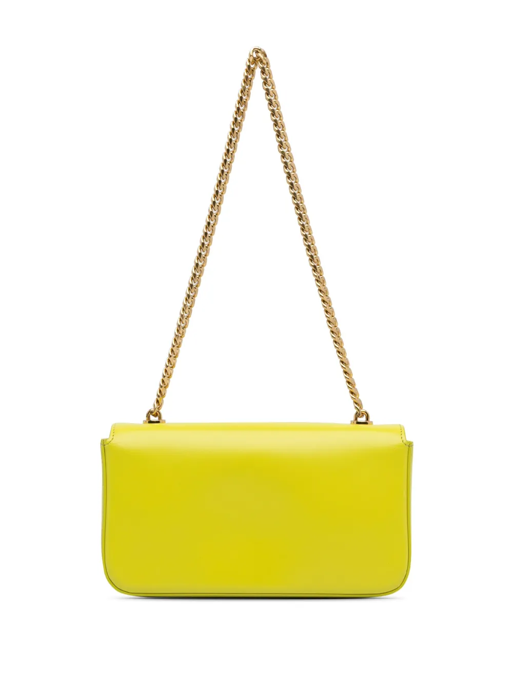 Pre-owned Celine 2022 Cuir Triomphe Chain Shoulder Bag In Yellow