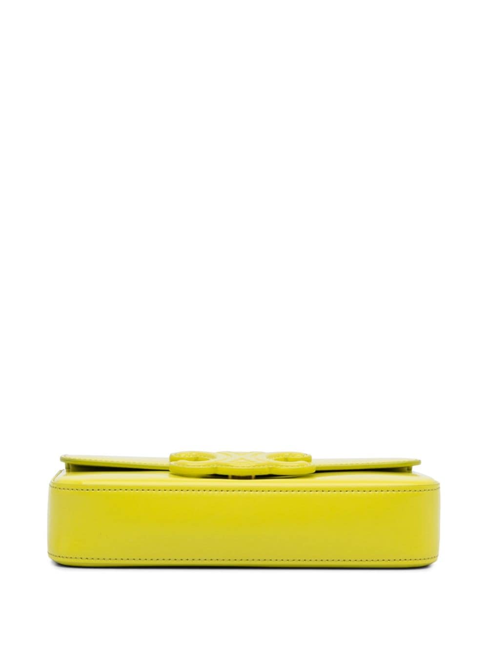 Pre-owned Celine 2022 Cuir Triomphe Chain Shoulder Bag In Yellow