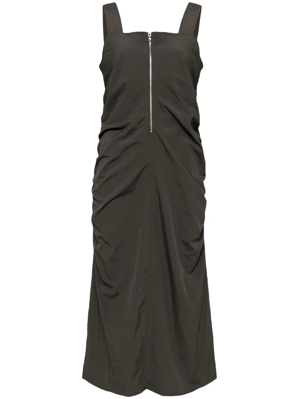 Tout A Coup Zip Fastening Draped Dress In Grey